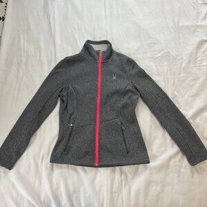 Spyder Core Gray Hot Pink Full Zip Up Fleece Sweater | Size M